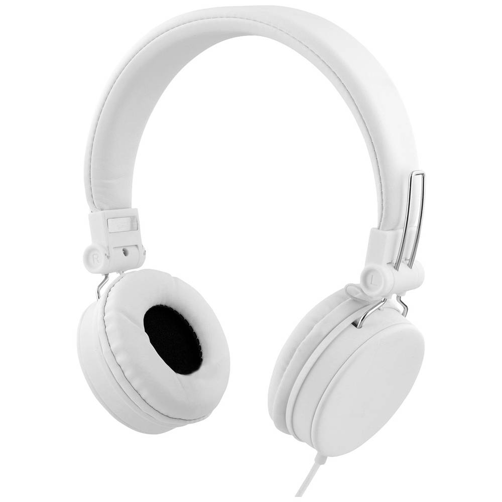 STREETZ HL-W203 Sluchátka On Ear kabelová stereo bílá složitelná, Dálkový ovladač, headset