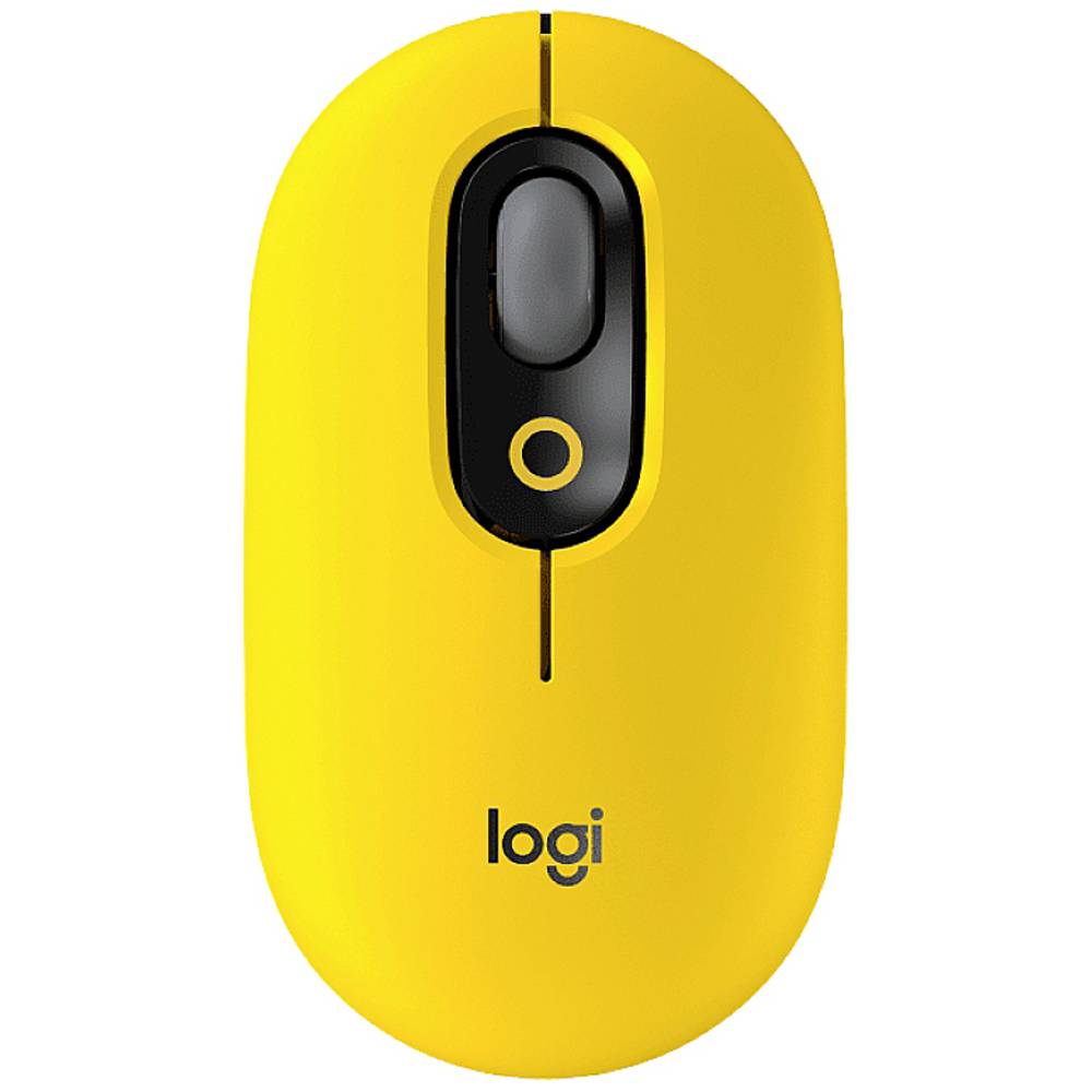 Logitech POP drátová myš Bluetooth® optická žlutá, černá, šedá 4 tlačítko 4000 dpi Snadné přepínání 3 zařízení, Tiché kl