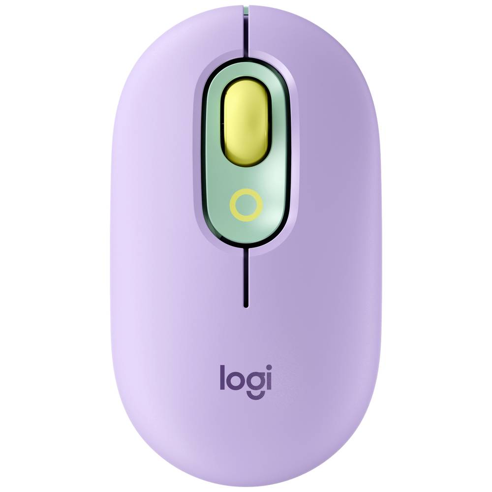 Logitech POP drátová myš Bluetooth® optická fialová, mátová , žlutá 4 tlačítko 4000 dpi Snadné přepínání 3 zařízení, Tic