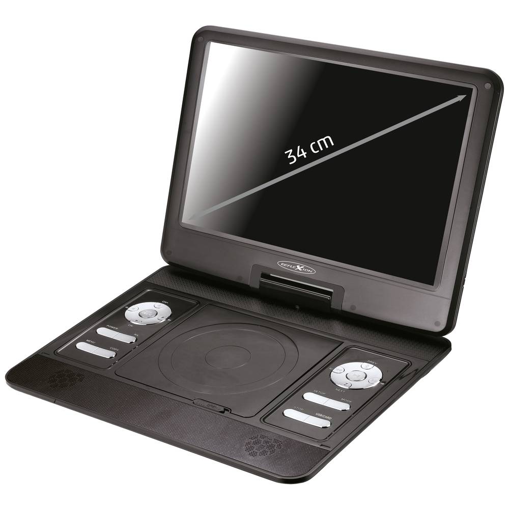 Reflexion DVD1322 Přenosná TV s DVD přehrávačem 34 cm 13 palec Energetická třída (EEK2021): D (A - G) vč. 12V připojovac