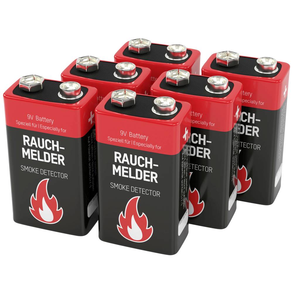 Ansmann Rauchmelderbatterie baterie 9 V alkalicko-manganová 9 V 6 ks