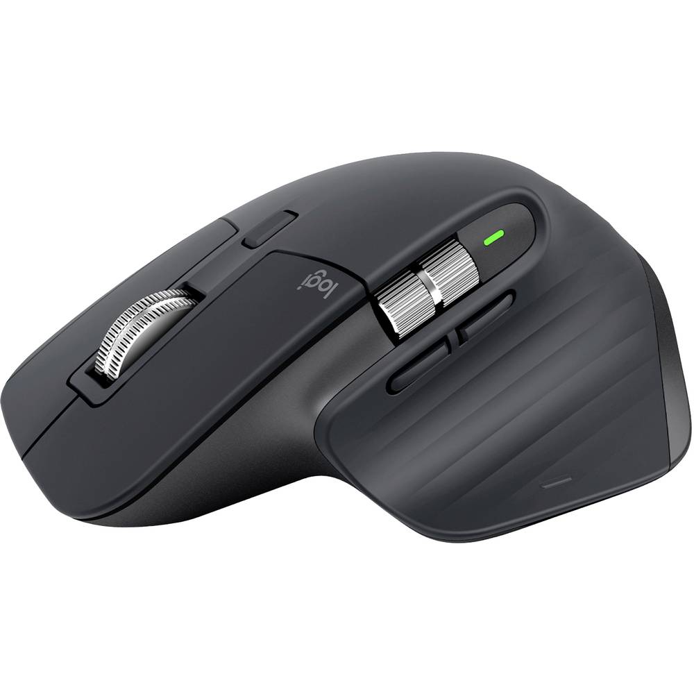 Logitech MX Master 3S ergonomická myš Bluetooth®, bezdrátový optická grafit 7 tlačítko 8000 dpi odnímatelný kabel, ergon