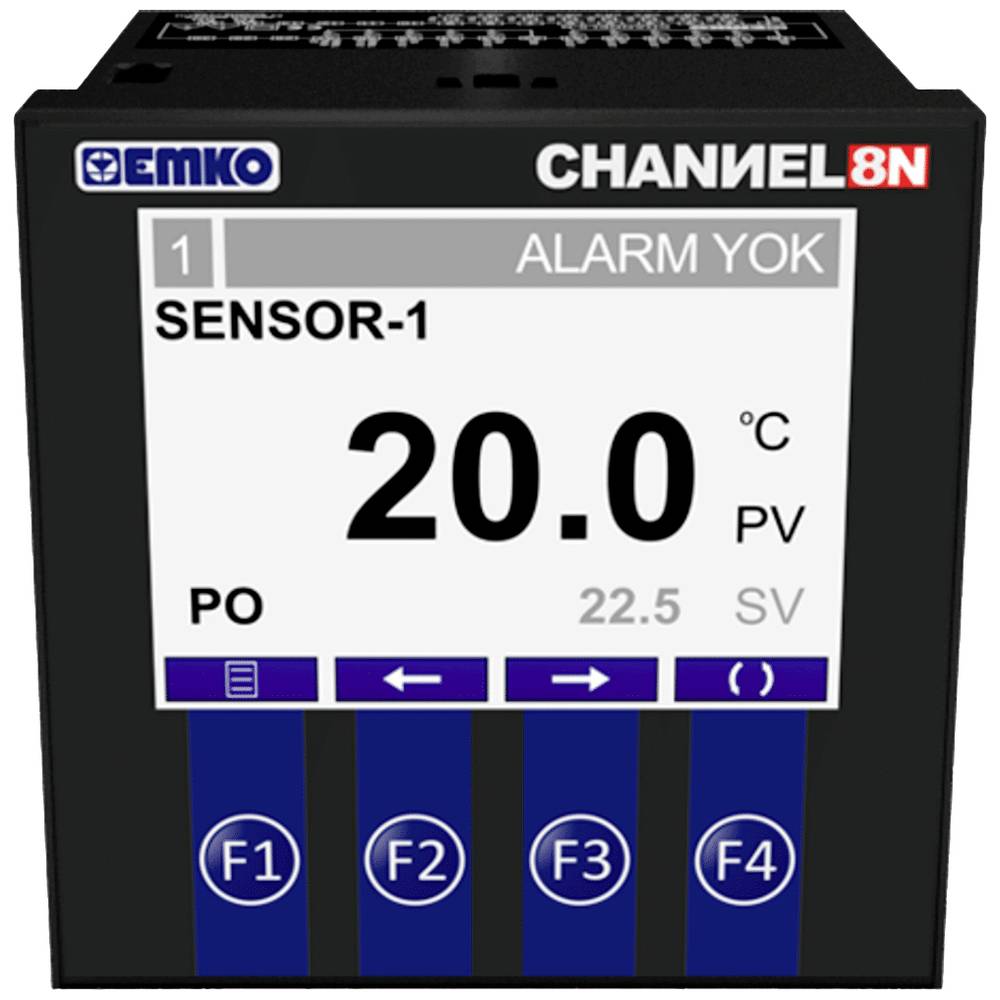 Emko CHANNEL8-N 2bodový regulátor termostat Pt100 -50 do +400 °C relé 5 A (d x š x v) 96 x 96 x 96 mm