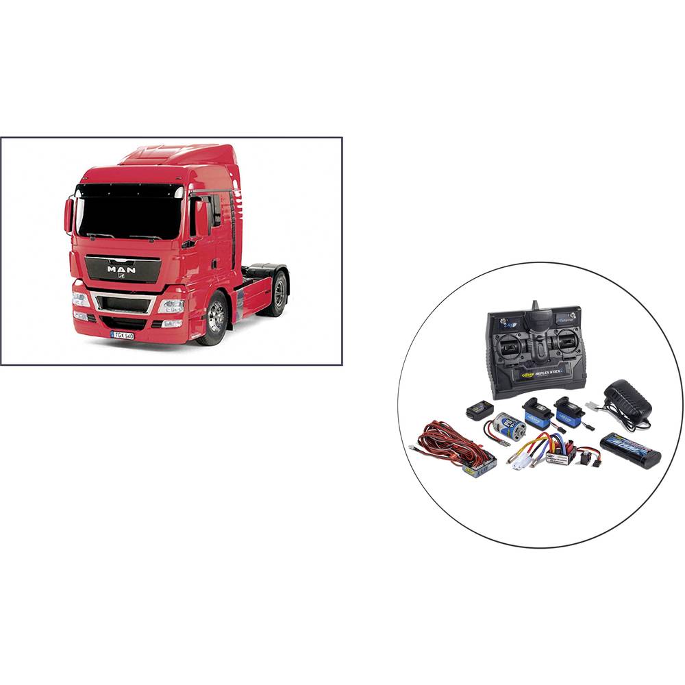 Tamiya 390056332 MAN TGX 18.540, Set 1:14 elektrický RC model nákladního automobilu stavebnice předlakovaný