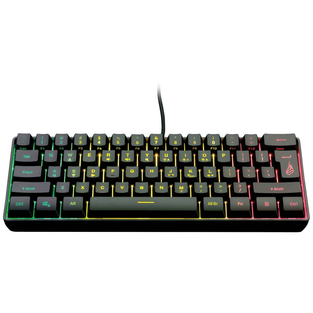 Surefire Gaming KingPin X1 kabelový, USB herní klávesnice US anglická, QWERTY, Windows® černá s podsvícením, tlačítka mu