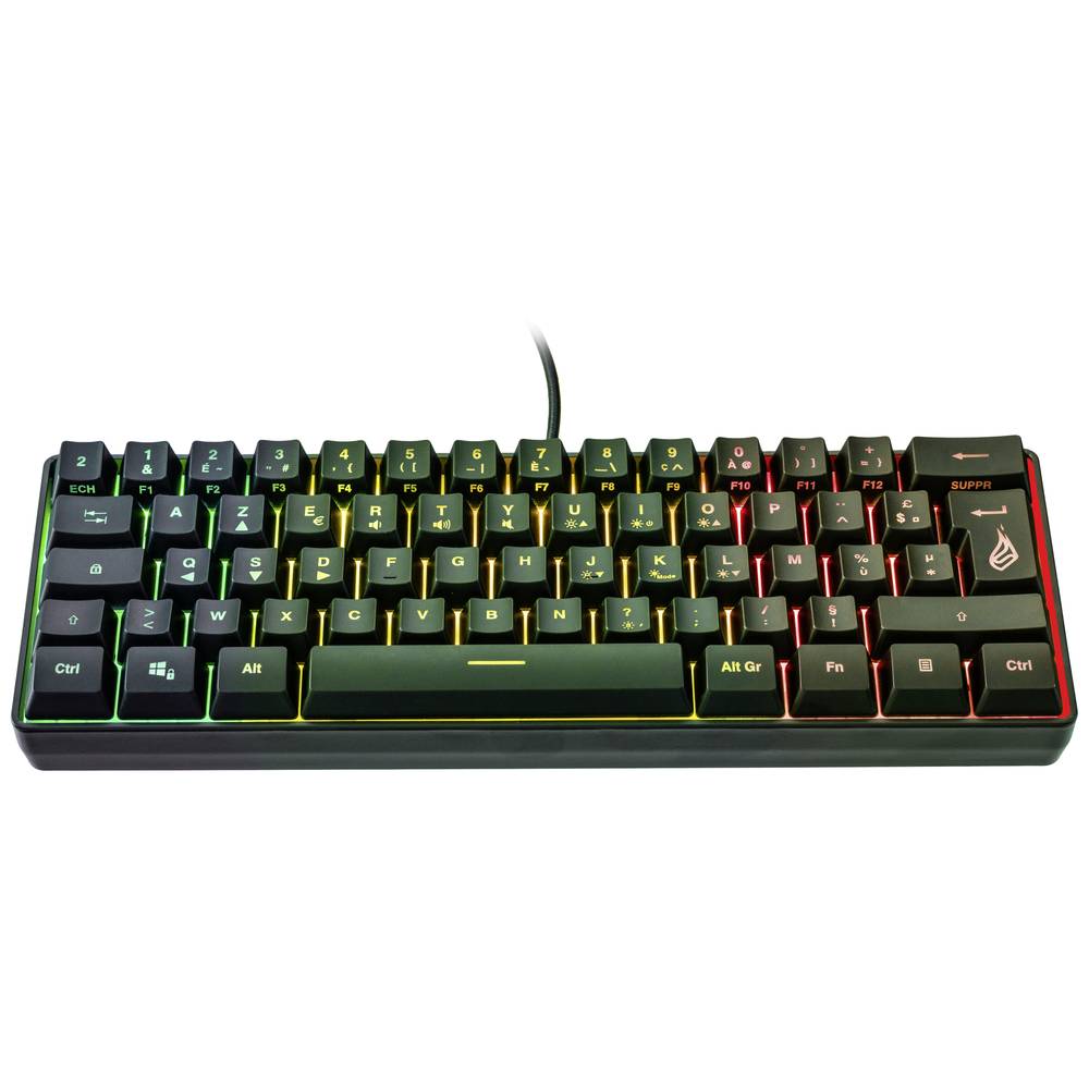 Surefire Gaming KingPin X1 kabelový, USB herní klávesnice AZERTY černá s podsvícením, tlačítka multimédií