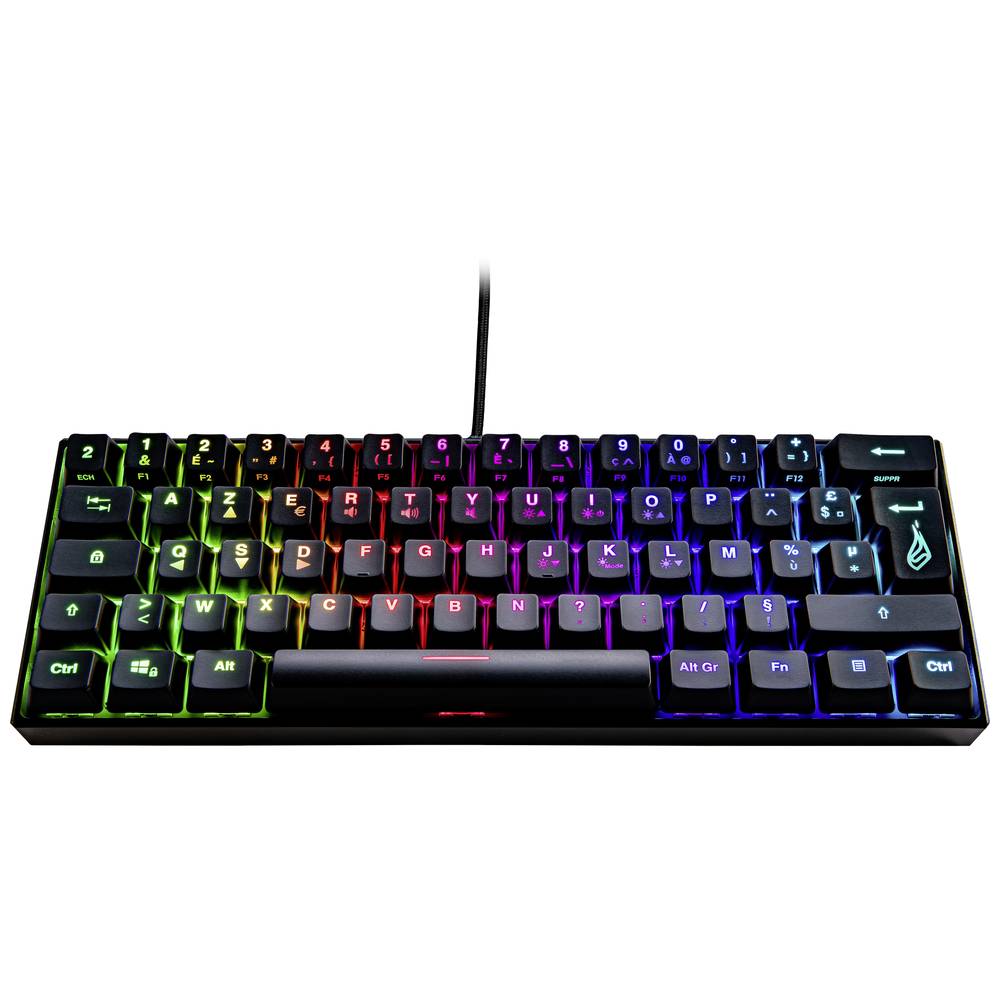 Surefire Gaming KingPin M1 kabelový, USB herní klávesnice AZERTY černá s podsvícením, tlačítka multimédií