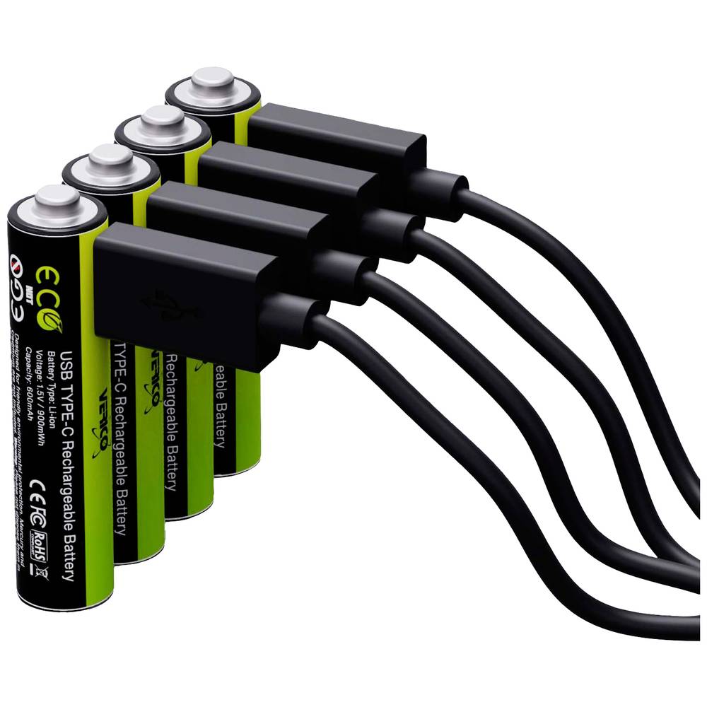 Verico LoopEnergy USB-C® akumulátor AA, Li-Ion akumulátor, 1700 mAh, 1.5 V, 4 ks