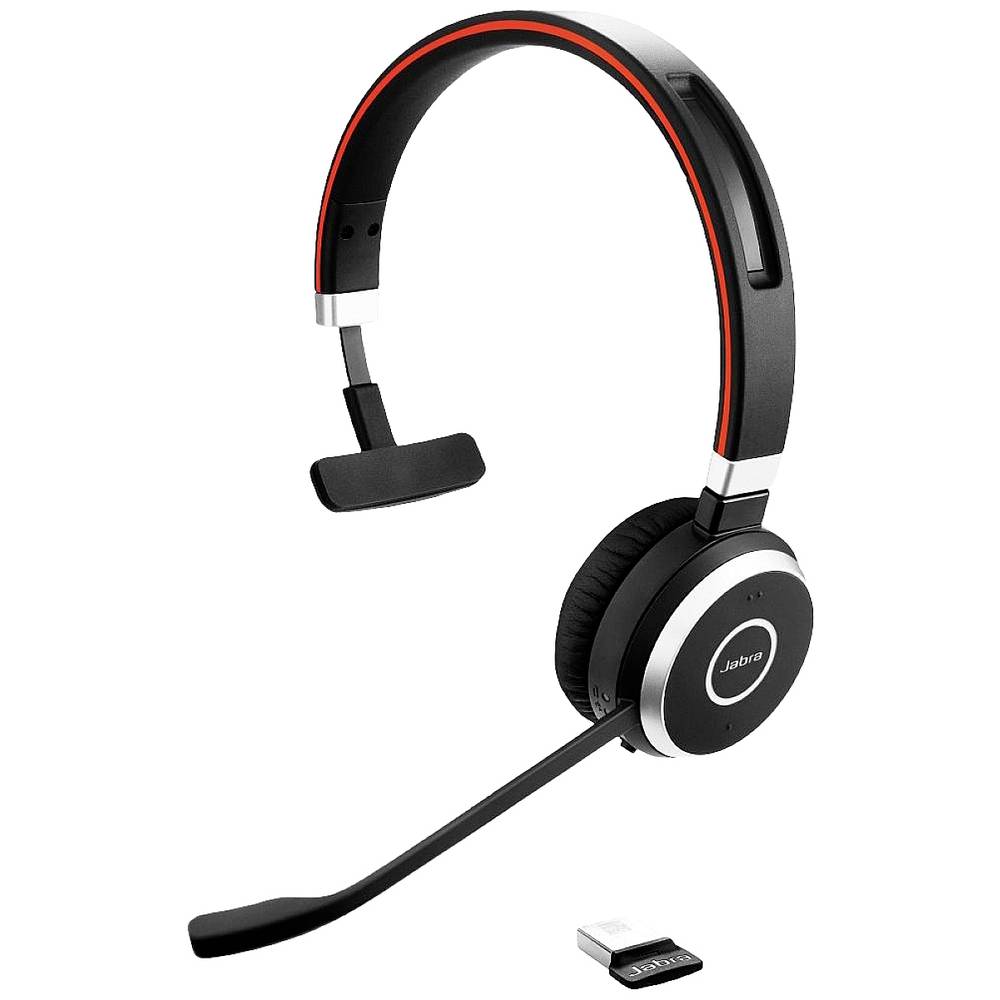 Jabra Evolve 65 Second Edition - MS Teams telefon sluchátka On Ear Bluetooth®, bezdrátová mono černá Potlačení hluku, Re