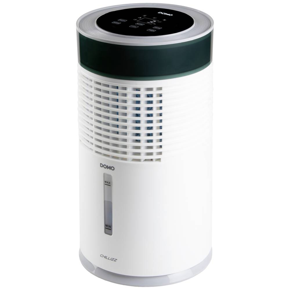DOMO Air Cooler Chillizz ochlazovač vzduchu 9.6 W (Ø x v) 204 mm x 380 mm bílá, černá s časovačem, se zvlhčovačem vzduch