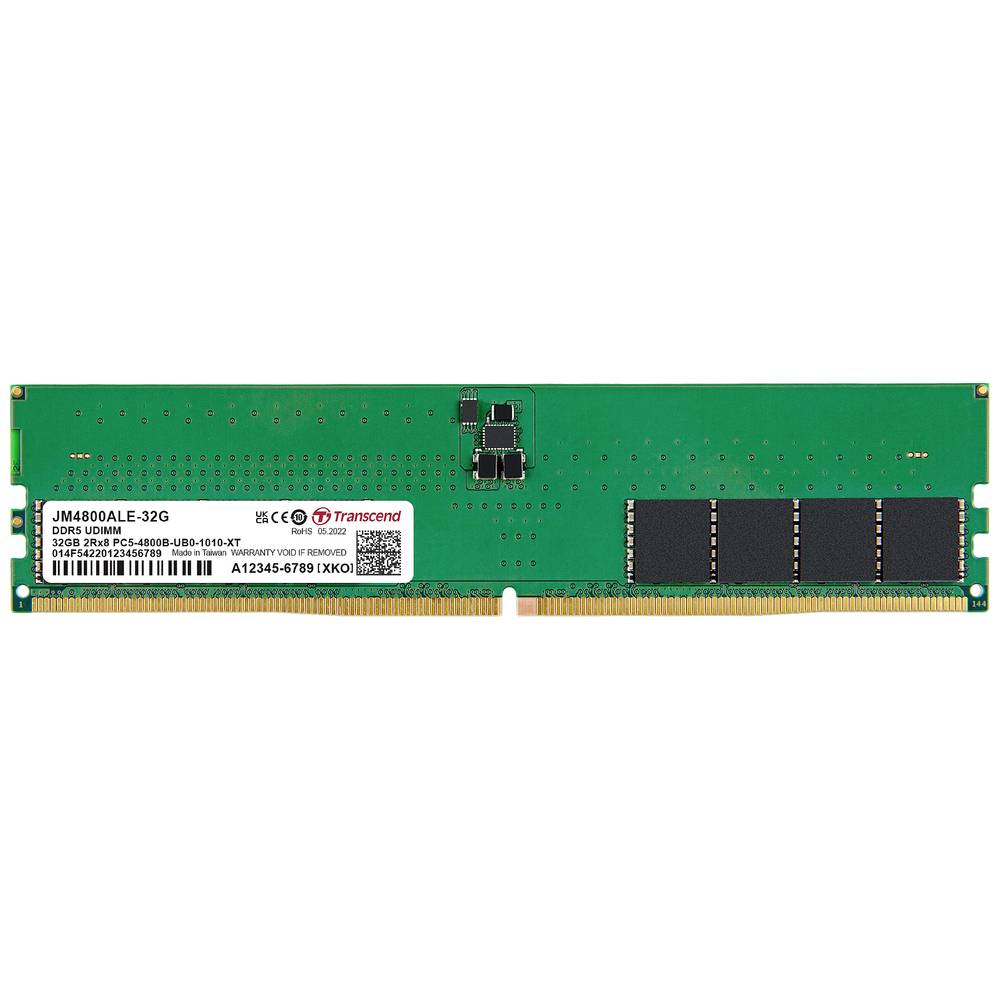 Transcend JM4800ALE-32G Modul RAM pro PC DDR5 32 GB 1 x 32 GB ECC 4800 MHz 288pin DIMM CL40 JM4800ALE-32G