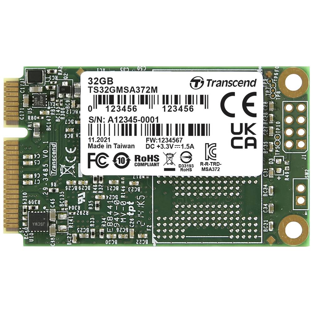 Transcend MSA372M 32 GB interní mSATA SSD pevný disk SATA III Industrial TS32GMSA372M