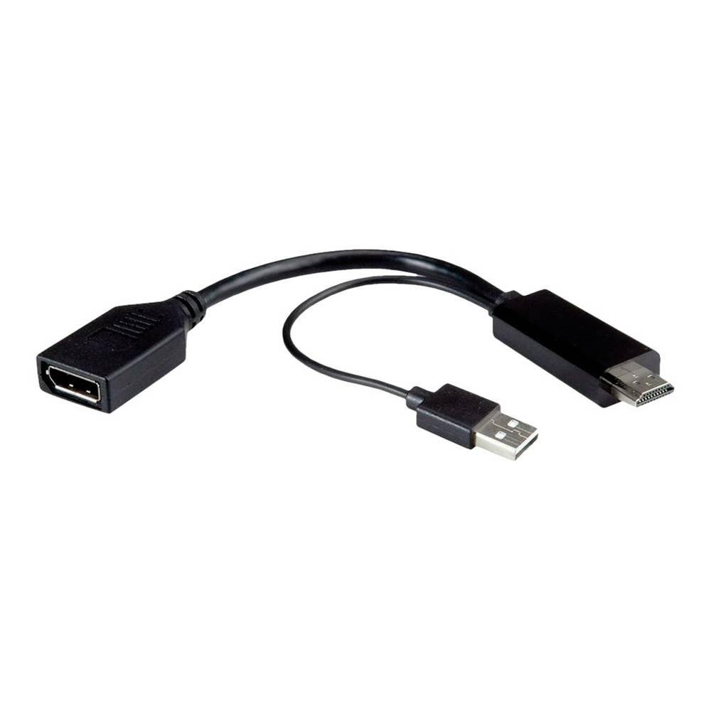 Roline 12.03.3147 DisplayPort / HDMI adaptér [1x zásuvka DisplayPort - 2x zástrčka DisplayPort, HDMI zástrčka] černá 0.1