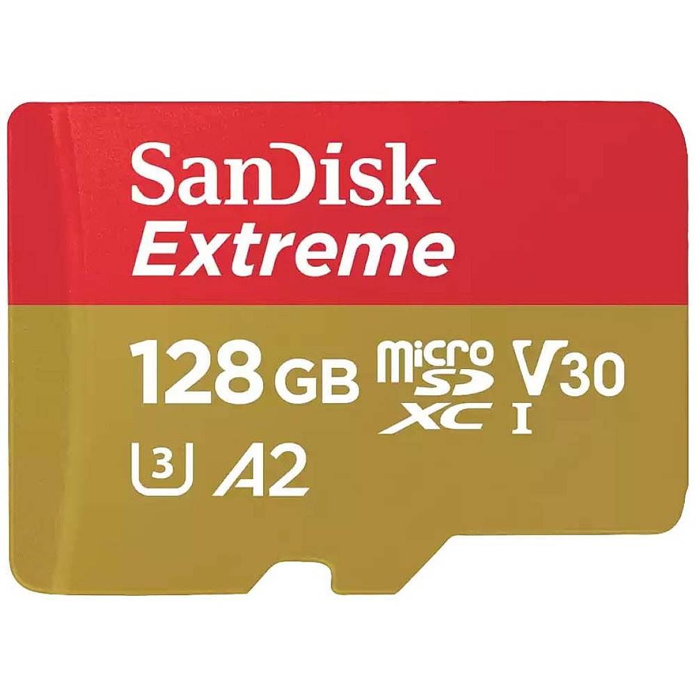 SanDisk Extreme paměťová karta microSDXC 128 GB Class 10, UHS-I, v30 Video Speed Class nárazuvzdorné, vodotěsné