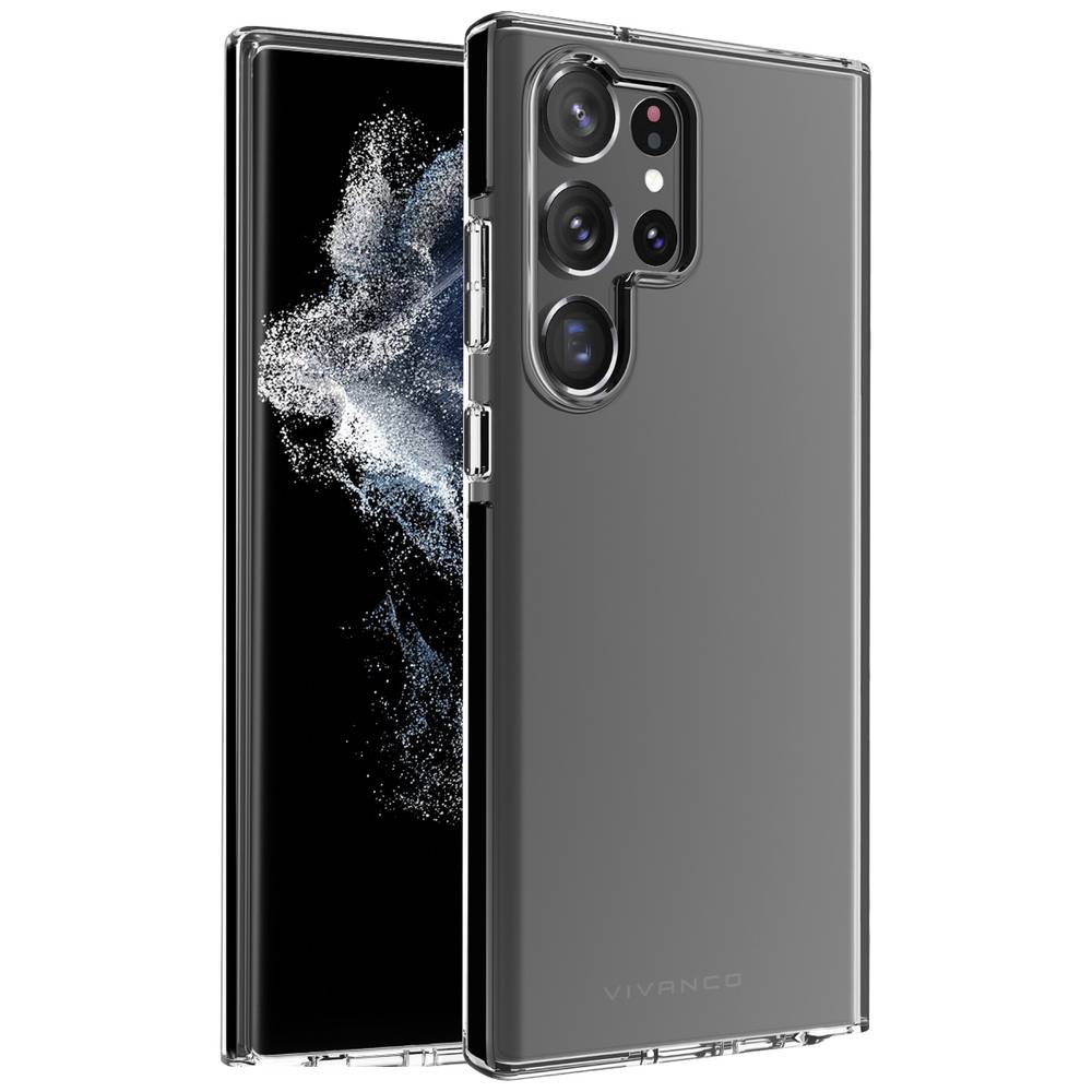 Vivanco Rock Solid zadní kryt na mobil Samsung Galaxy S23 Ultra černá, transparentní indukční nabíjení, odolné vůči nára