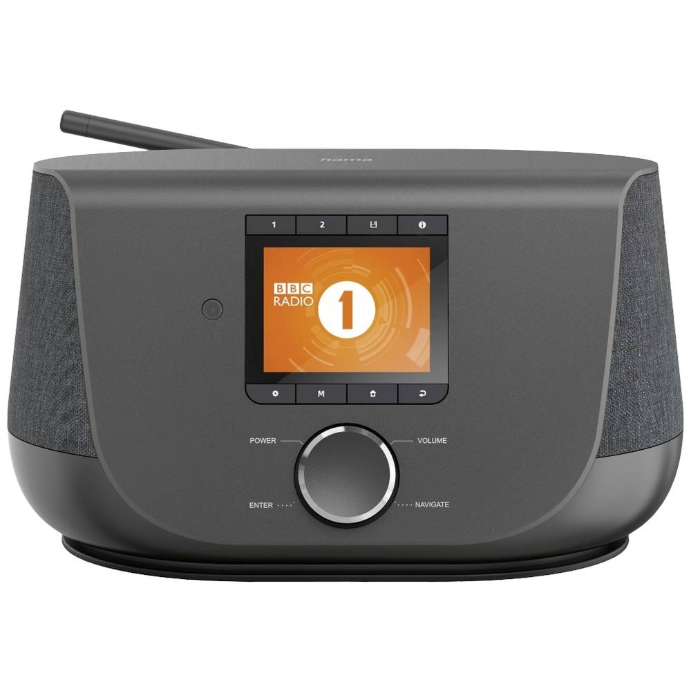 Hama stolní rádio FM, DAB+, DAB, internetové Bluetooth, Wi-Fi, AUX, internetové rádio černá