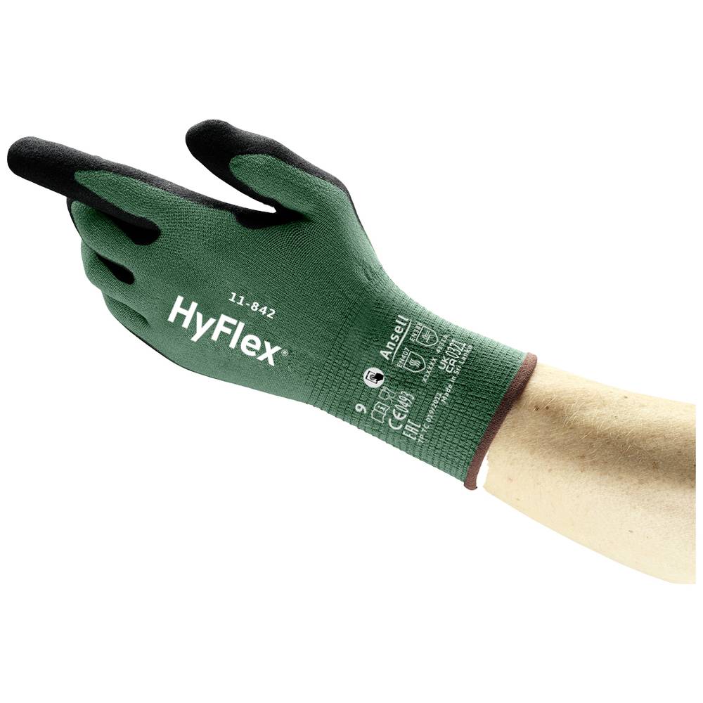 Ansell HyFlex® 11842090 nylon, Spandex® pracovní rukavice Velikost rukavic: 9 EN 388:2016, EN 21420:2020, EN 407 ISO 214