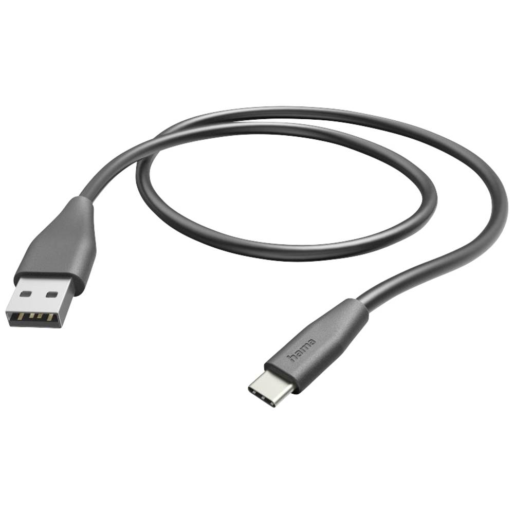 Hama Nabíjecí kabel USB USB 2.0 USB-A zástrčka, USB-C ® zástrčka 1.50 m černá 00201595