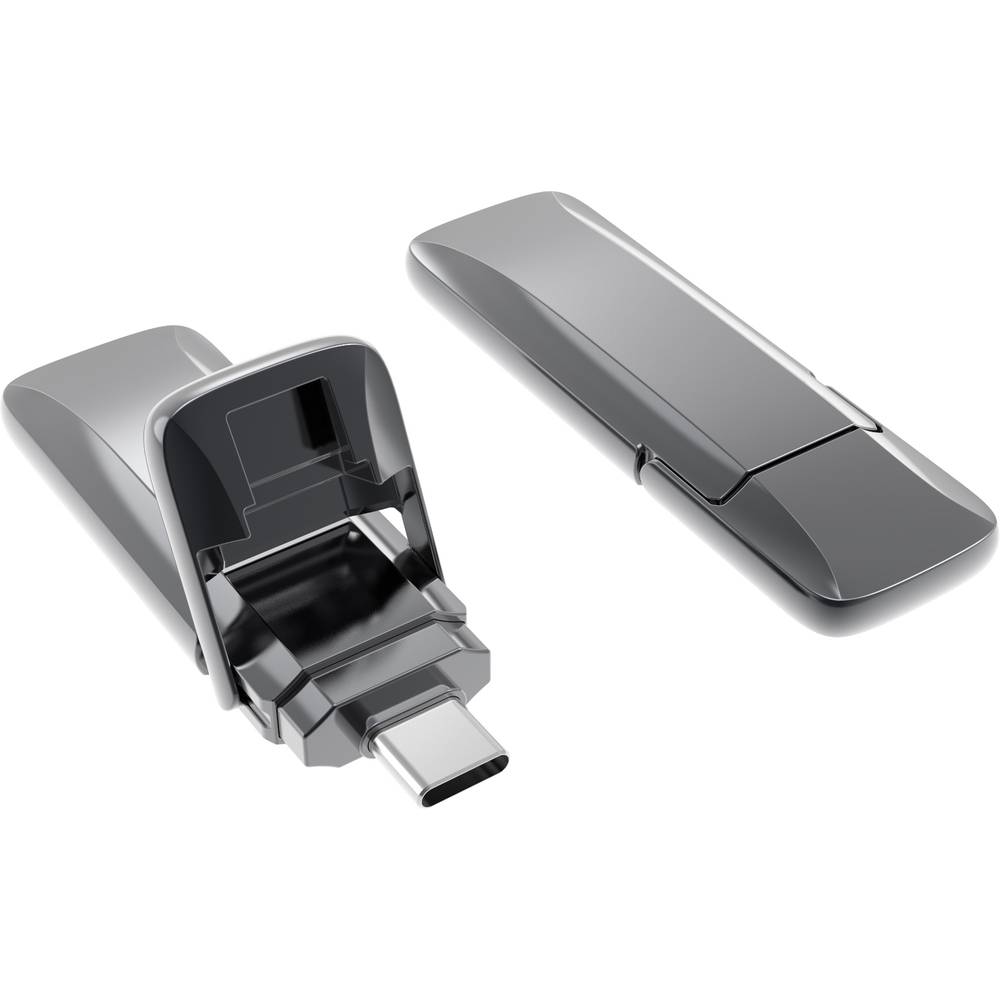 Xlyne 7612800 USB flash disk 128 GB šedá 7612800 USB-C® USB 3.2 (2. generace)