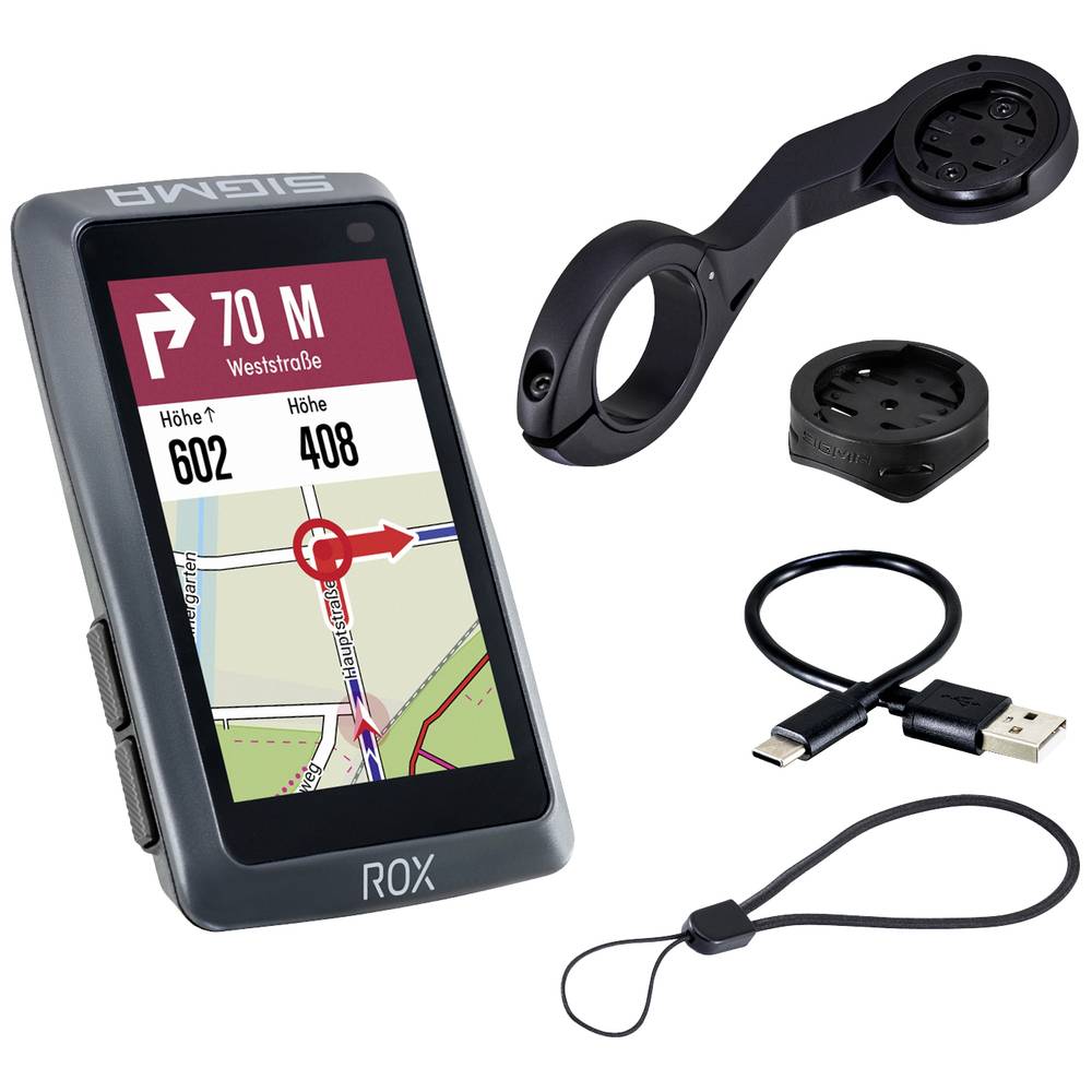 Sigma ROX 12.1 EVO Basic Set - Night Grey navigace na kolo kolo pro Evropu Bluetooth® , GPS , GLONASS