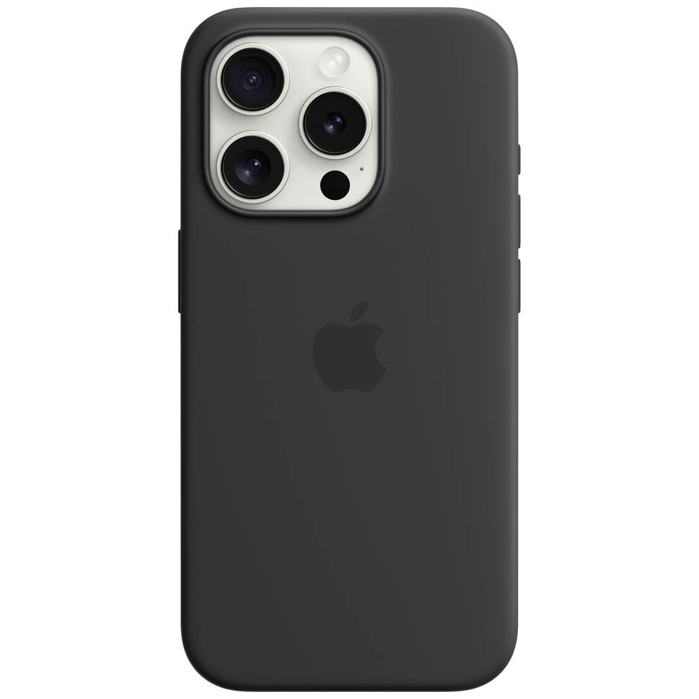 Apple Silicon Case MagSafe zadní kryt na mobil Apple iPhone 15 Pro černá indukční nabíjení, odolné vůči nárazům