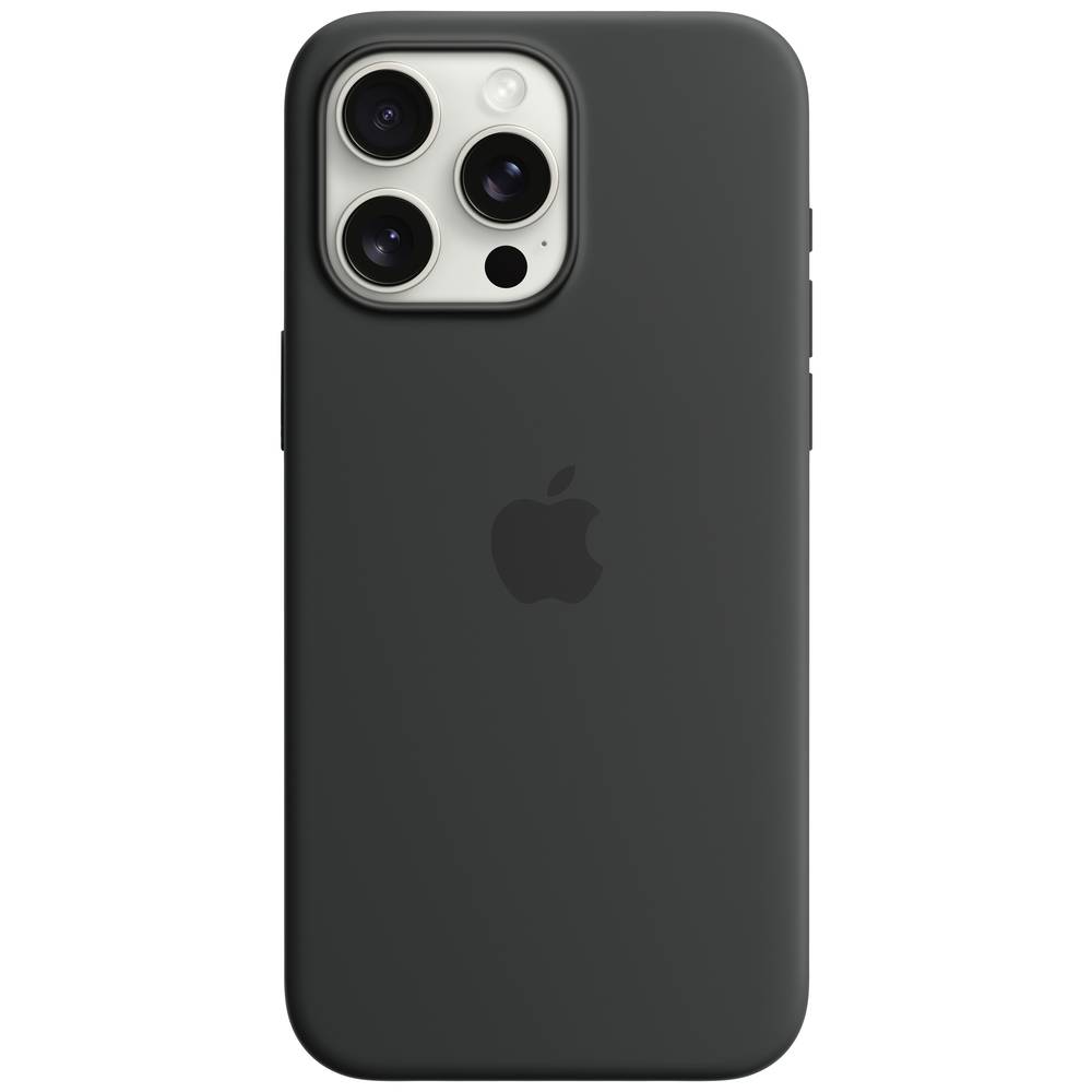 Apple Silicon Case MagSafe zadní kryt na mobil Apple iPhone 15 Pro Max černá indukční nabíjení, odolné vůči nárazům