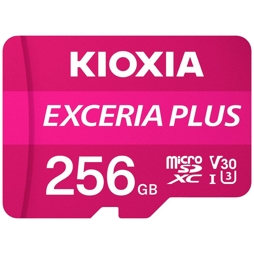 Kioxia EXCERIA PLUS paměťová karta microSDXC 256 GB A1 Application Performance Class, UHS-I, v30 Video Speed Class výkon