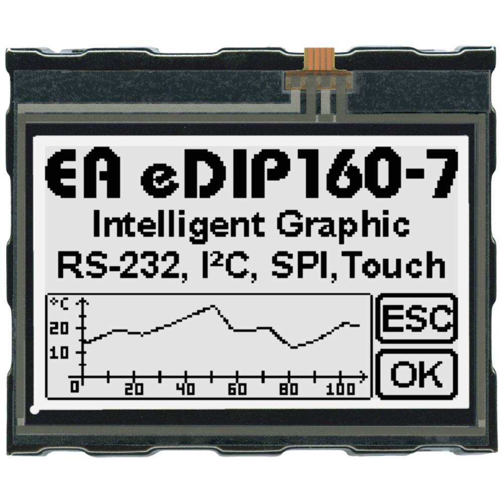 Display Elektronik grafický displej bílá (š x v x h) 81.50 x 67.50 x 12.1 mm