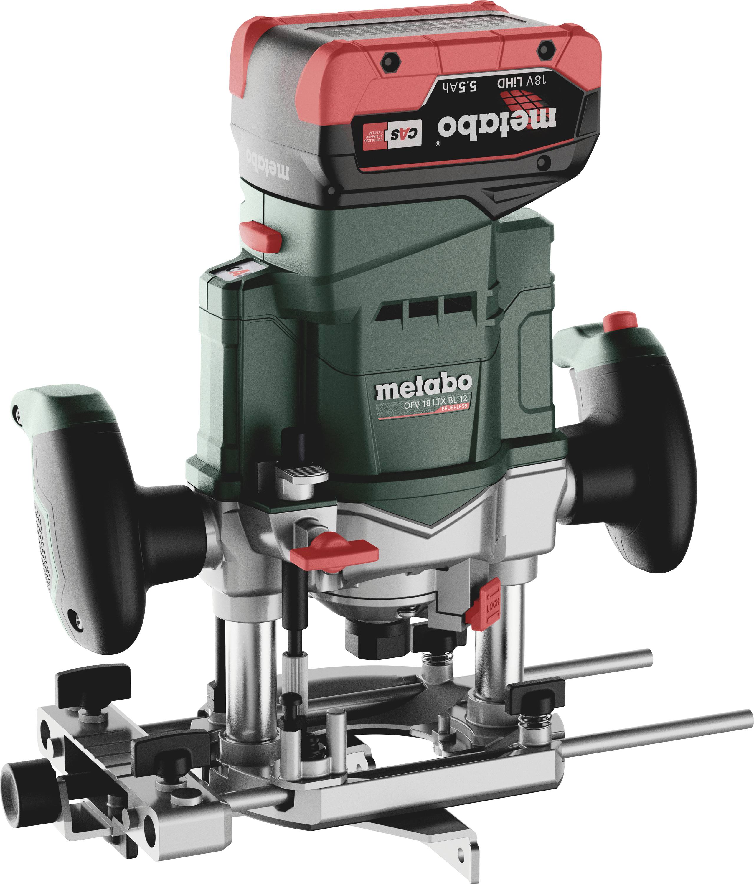 Metabo OFV 18 LTX BL 12, Borstlös, Svart, Grön, Rostfritt stål, 25000 RPM, 6, 8 (5/16), 12.7 (1/2), 11000 RPM, 5 cm