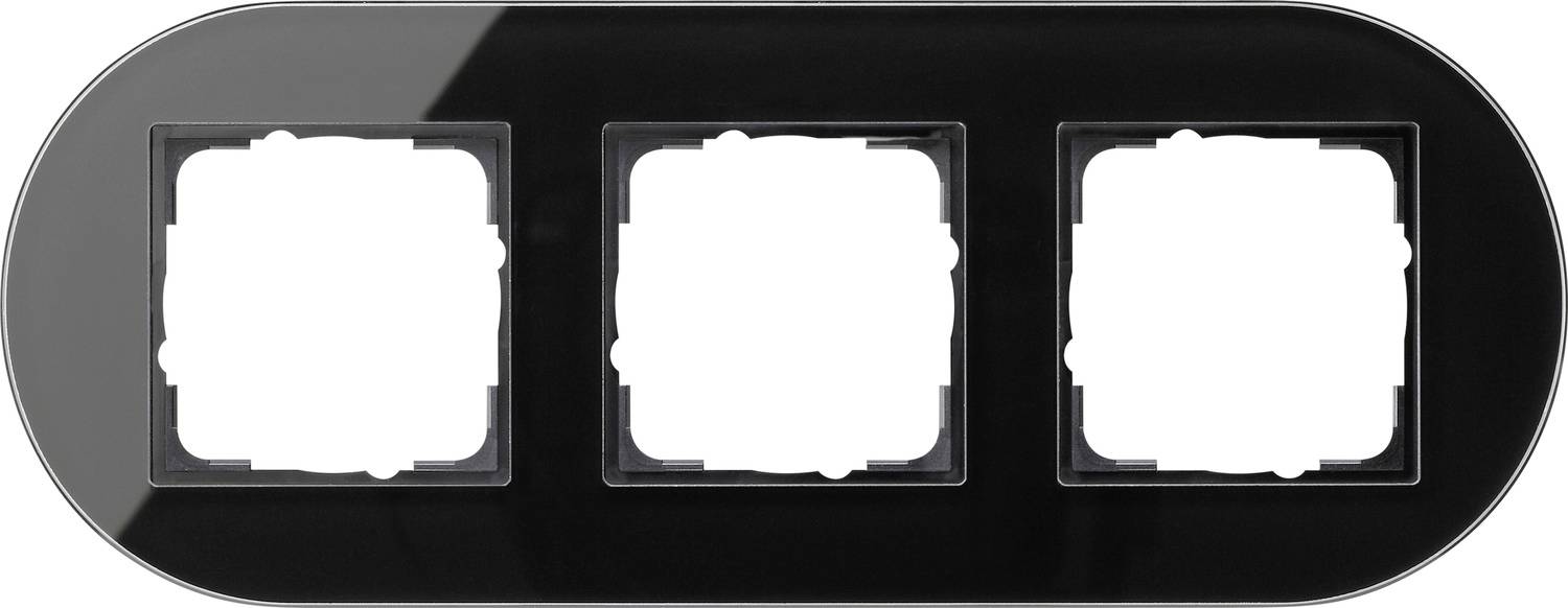 Gira Studio afdekraam 3-voudig glas zwart
