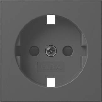 GIRA Systeem 55 Centraalplaat Wandcontactdoos Kinderveilig Mat Zwart 4921005