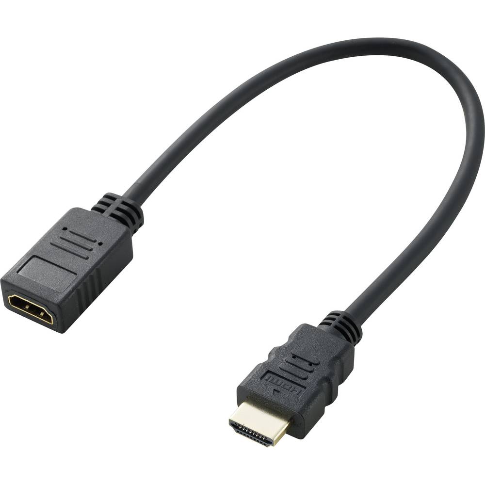 SpeaKa Professional HDMI prodlužovací kabel Zástrčka HDMI-A, Zásuvka HDMI-A 0.30 m černá SP-7870100 Audio Return Channel