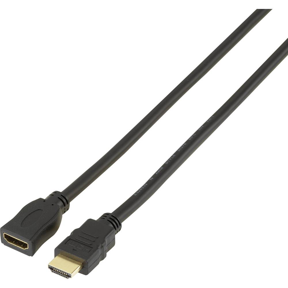 SpeaKa Professional HDMI prodlužovací kabel Zástrčka HDMI-A, Zásuvka HDMI-A 1.00 m černá SP-7870528 Audio Return Channel