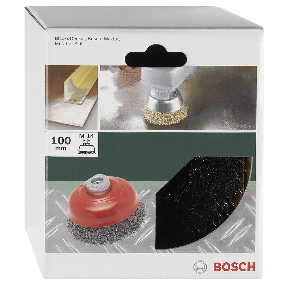 Bosch Accessories Hrncový kartáč pro úhlové a přímé brusky - vlnitý drát, 100 mm D= 100 mm 2609256502 1 ks