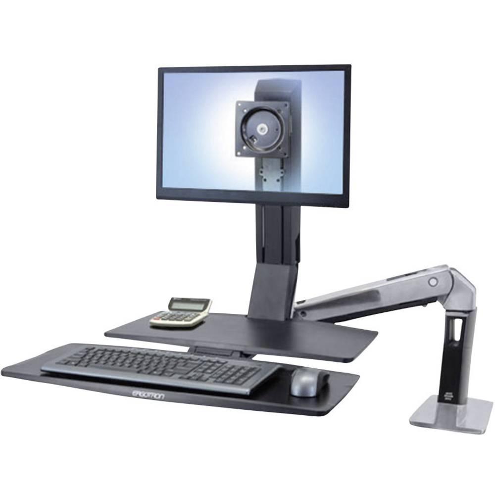 Ergotron WorkFit-A 1násobné držák na stůl pro monitor 25,4 cm (10) - 61,0 cm (24) černá, hliník (leštěný) nastavitelná v