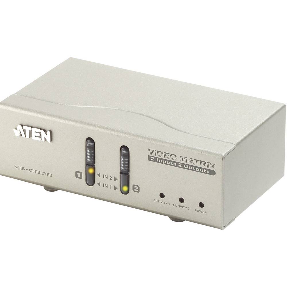 ATEN VS0202-AT-G 2 porty VGA matrix přepínač s dálkovým ovládáním 1920 x 1440 Pixel