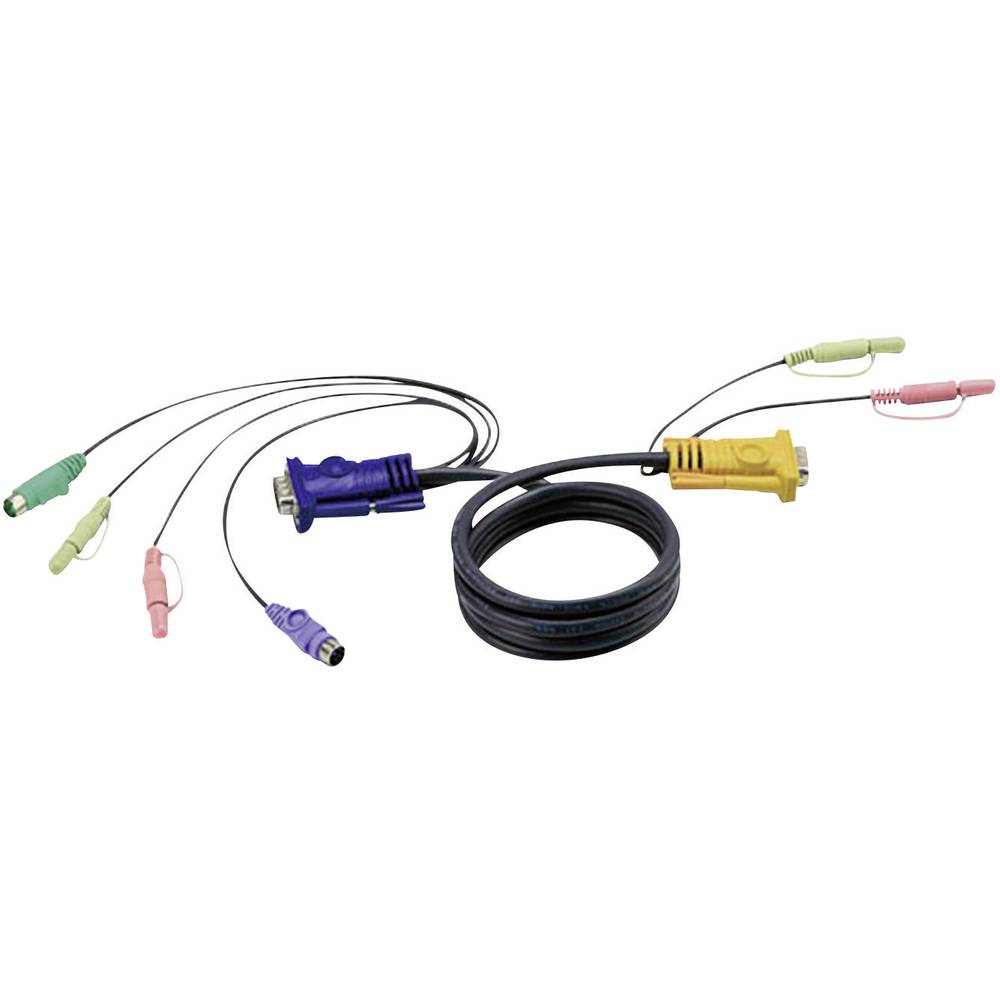 ATEN KVM kabel [1x VGA zástrčka, jack zástrčka 3,5 mm, jack zástrčka 3,5 mm, PS/2 zástrčka, PS/2 zástrčka - 1x VGA zástr