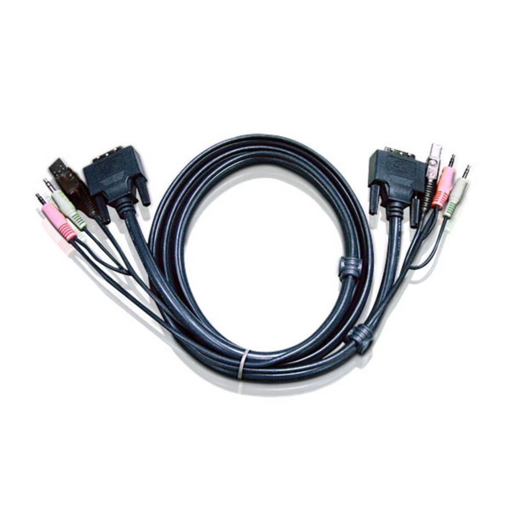 ATEN KVM kabel [1x DVI zástrčka 18+5pólová - 1x DVI zástrčka 18+5pólová] 3.00 m černá