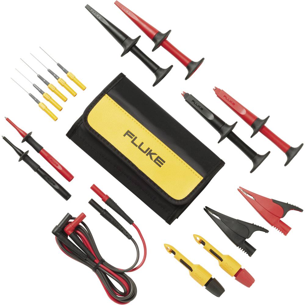 Fluke TLK282-1 sada bezpečnostních měřicích kabelů [lamelová zástrčka 4 mm - lamelová zástrčka 4 mm] 1.50 m, černá, červ