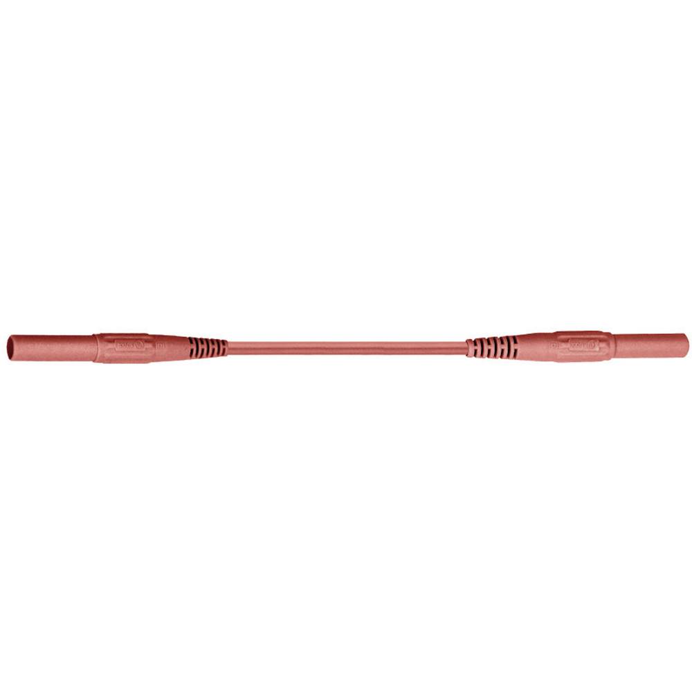 Stäubli XMS-419 bezpečnostní měřicí kabely [lamelová zástrčka 4 mm - lamelová zástrčka 4 mm] 0.50 m, červená, 1 ks