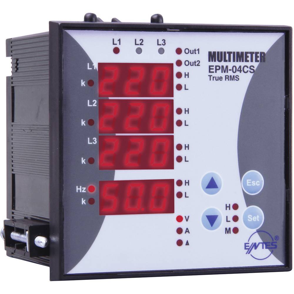 ENTES EPM-04CS-96 digitální panelový měřič Napětí, proud, frekvence, provozní čas, celkový čas