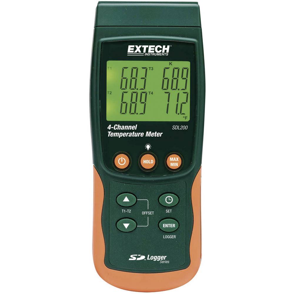 Extech SDL200 teploměr -199 - +1700 °C typ senzoru K, J , T , E , R , S , Pt100 funkce dataloggeru