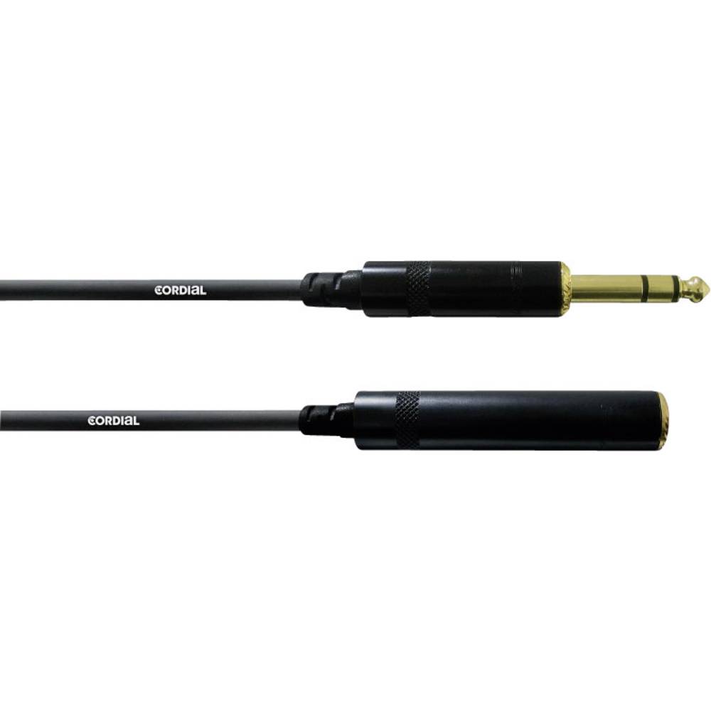 Cordial CFM 10 VK audio prodlužovací kabel [1x jack zástrčka 6,3 mm - 1x jack zásuvka 6,3 mm] 10.00 m černá