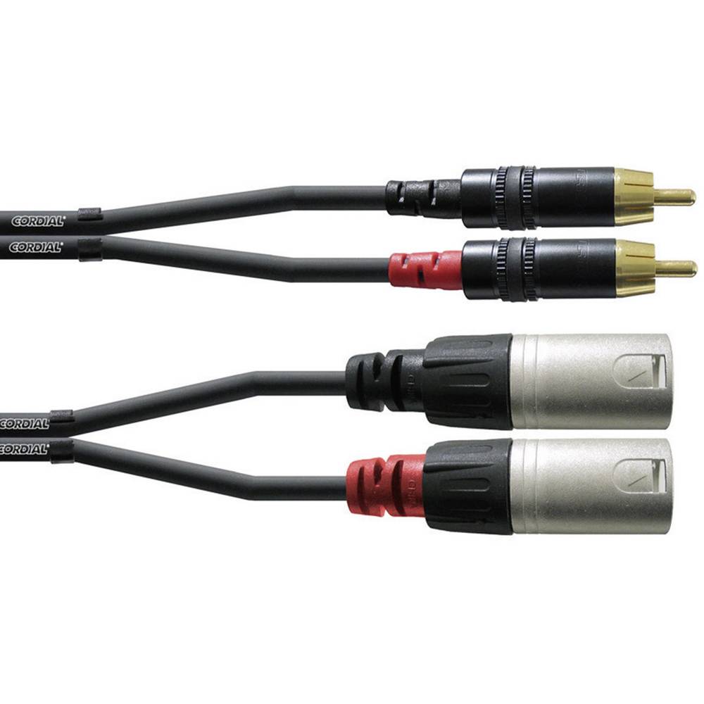 Cordial CFU 3 MC audio kabelový adaptér [2x XLR zástrčka - 2x cinch zástrčka] 3.00 m černá