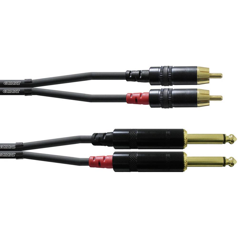 Cordial CFU1,5PC audio kabelový adaptér [2x jack zástrčka 6,3 mm - 2x cinch zástrčka] 1.50 m černá