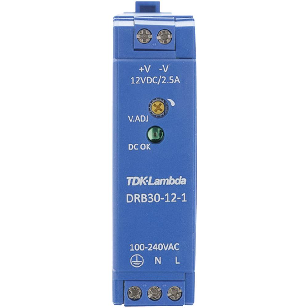 TDK-Lambda DRB30-12-1 síťový zdroj na DIN lištu, 12 V/DC, 2.5 A, 30 W, výstupy 1 x