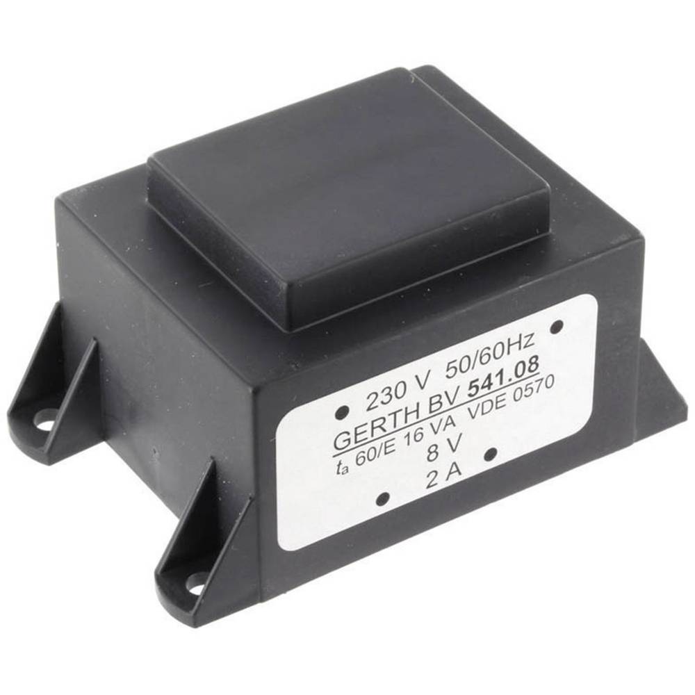 Gerth PTA541502 transformátor do DPS 1 x 230 V 2 x 7.50 V/AC 16 VA 1066 mA