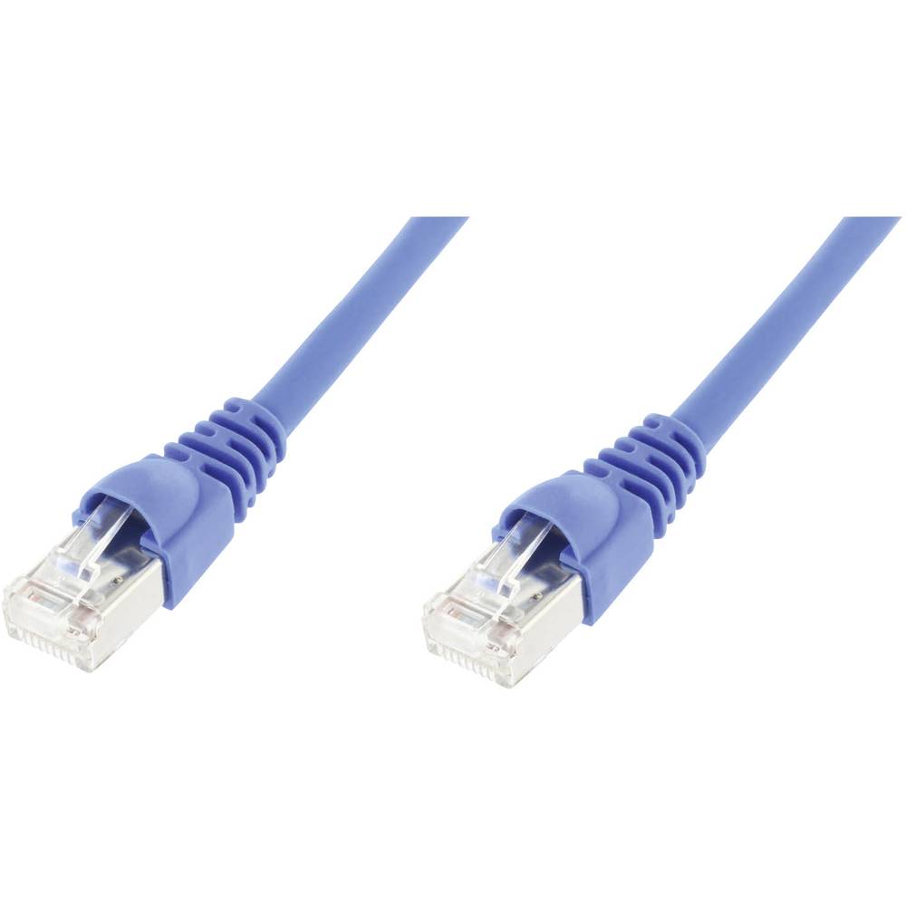 Telegärtner L00002A0115 RJ45 síťové kabely, propojovací kabely CAT 6A S/FTP 3.00 m modrá samozhášecí, s ochranou, samozh