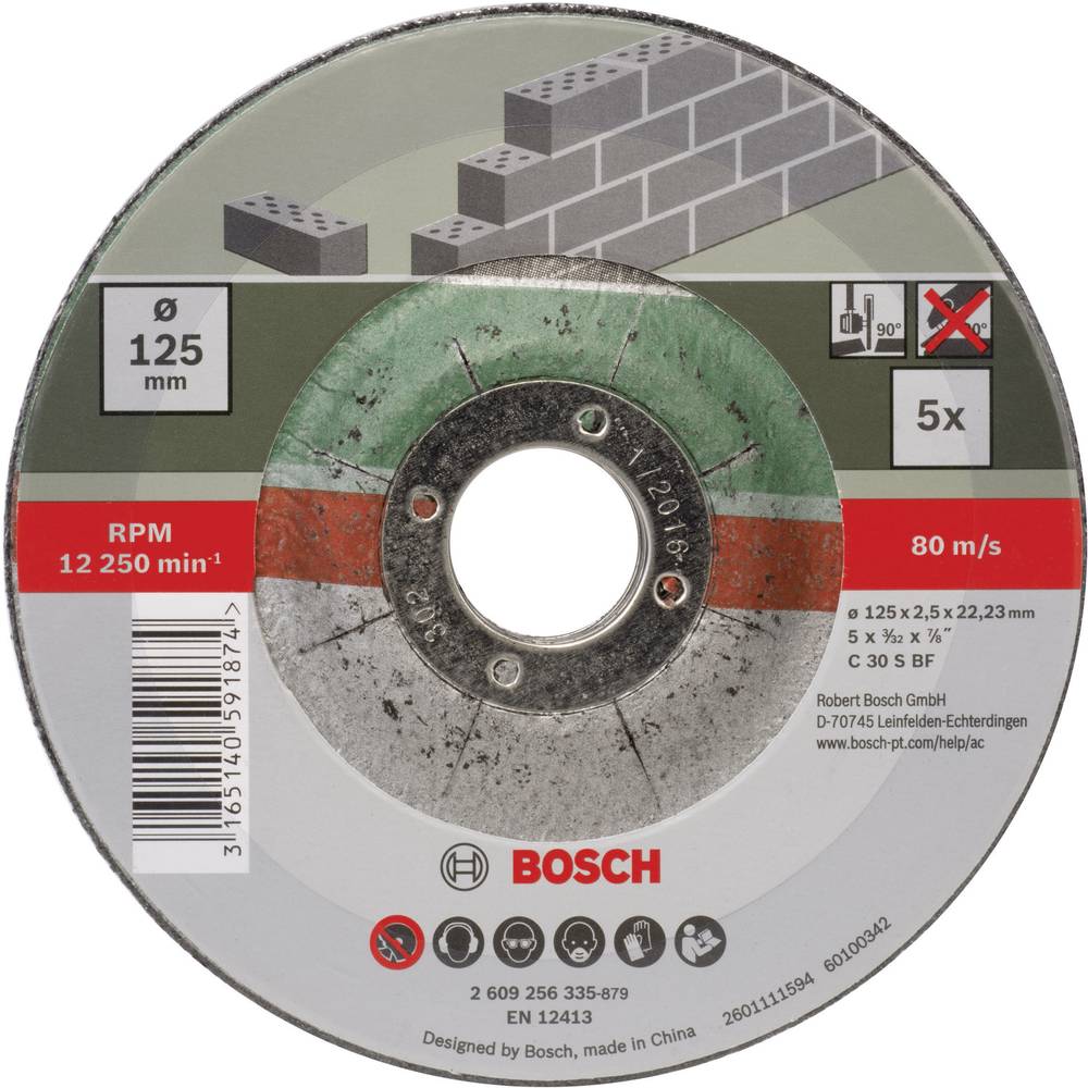 Bosch Accessories C 30 S BF 2609256335 řezný kotouč lomený 125 mm 5 ks kámen, beton
