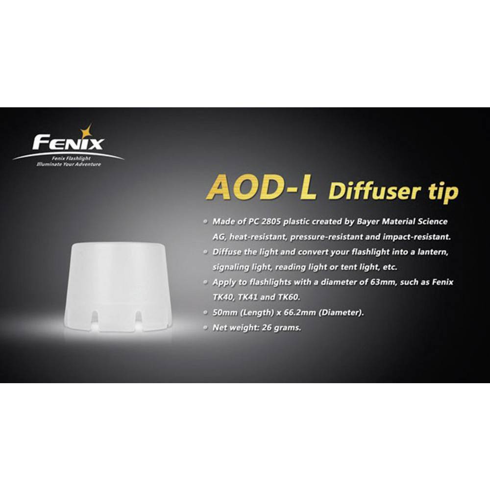 Fenix Light FENAODLW rozptylový difuzér světla na baterku Fenix TK40, Fenix TK41, Fenix TK60